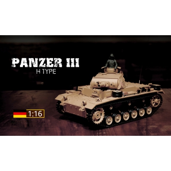 Ferngesteuerter Panzer ASG/IR/Sound/Rauch 1:16 Deutschland Tauch Panzer III Ausf.H RTR 2,4Ghz - Heng Long 3849-1U (S)